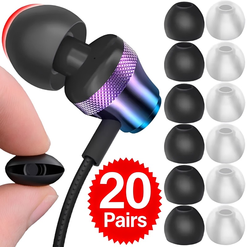 Headphone Parts - 1-20 par miękkich silikonowych zamienników nauszników,