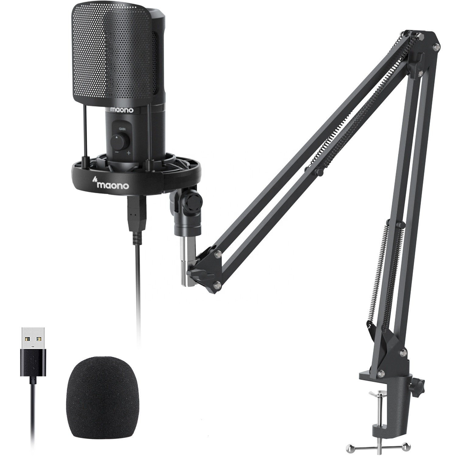 Condenser Microphone Kit - Profesjonalny zestaw mikrofonowy MAONO do transmisji