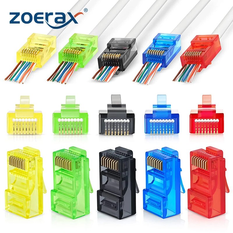 Rj45 Jack - 50 SZTUK złączy przelotowych RJ45 Cat6,