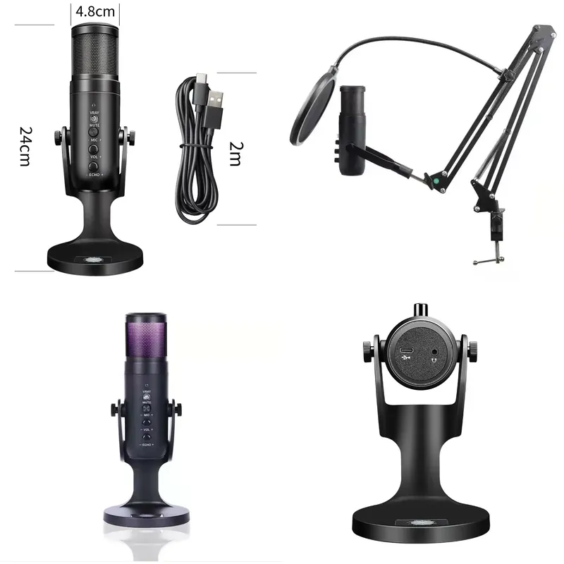 Condenser Microphone Kit - Bezprzewodowy mikrofon pojemnościowy USB do studia,