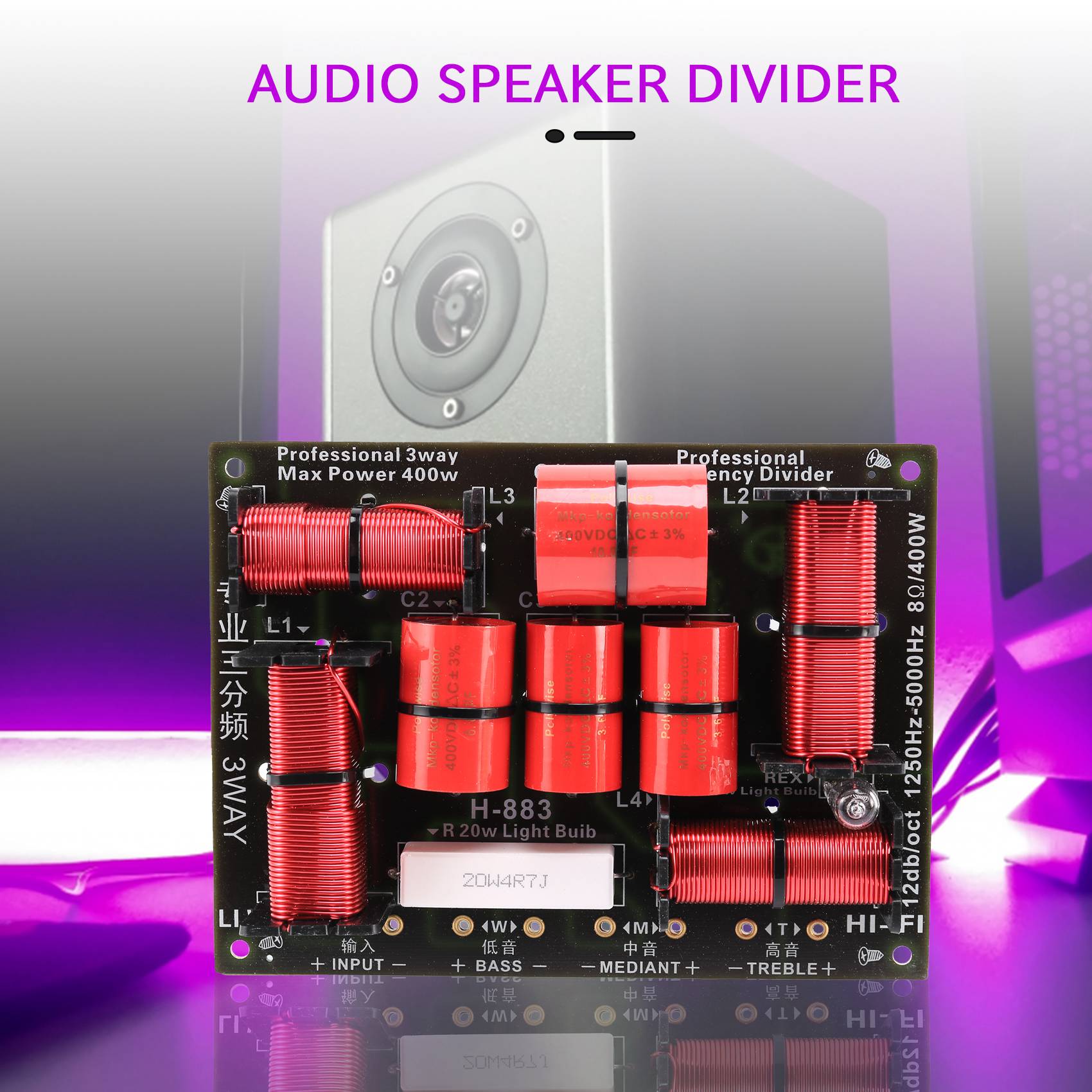 Doskonały 400W 3-drożny przeka – Speaker Crossover recenzja i cena